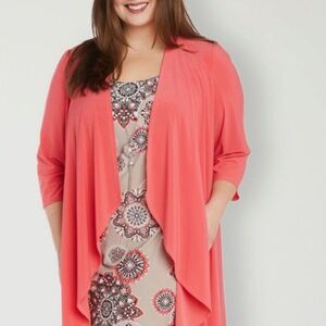 NWT R & M Richards Plus Jacket Dress with Removable Necklace Size 14W